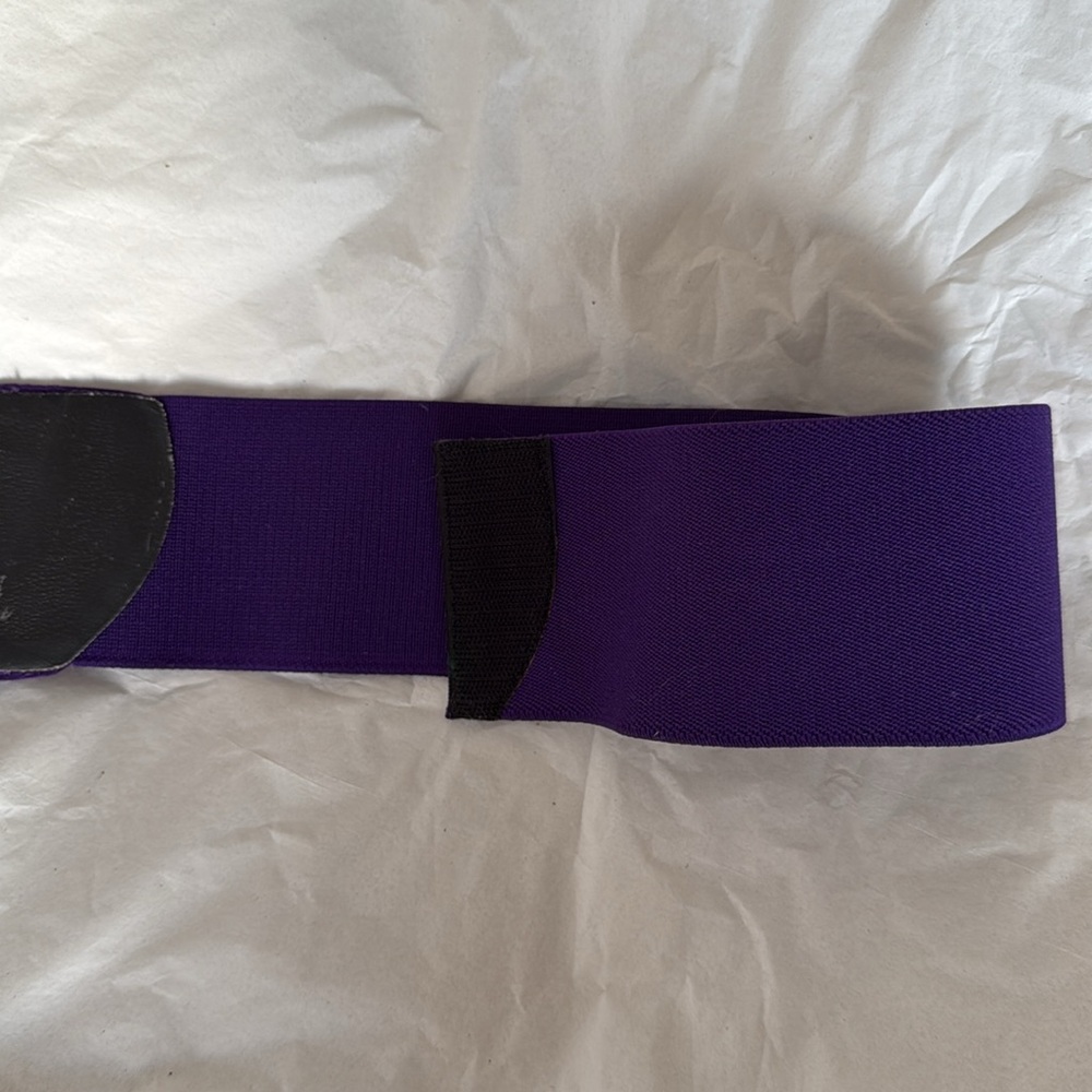 Decorative embellished purple suede belt - Picture 7 of 8